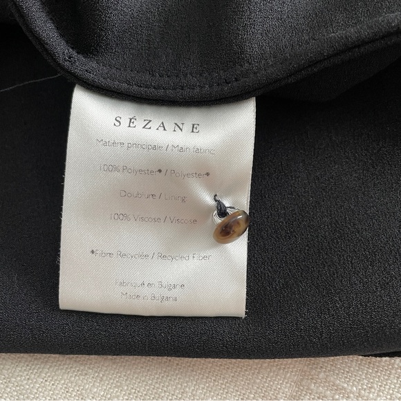 Sezane Lianne Black Dress Size 46 US 14 - Picture 8 of 8
